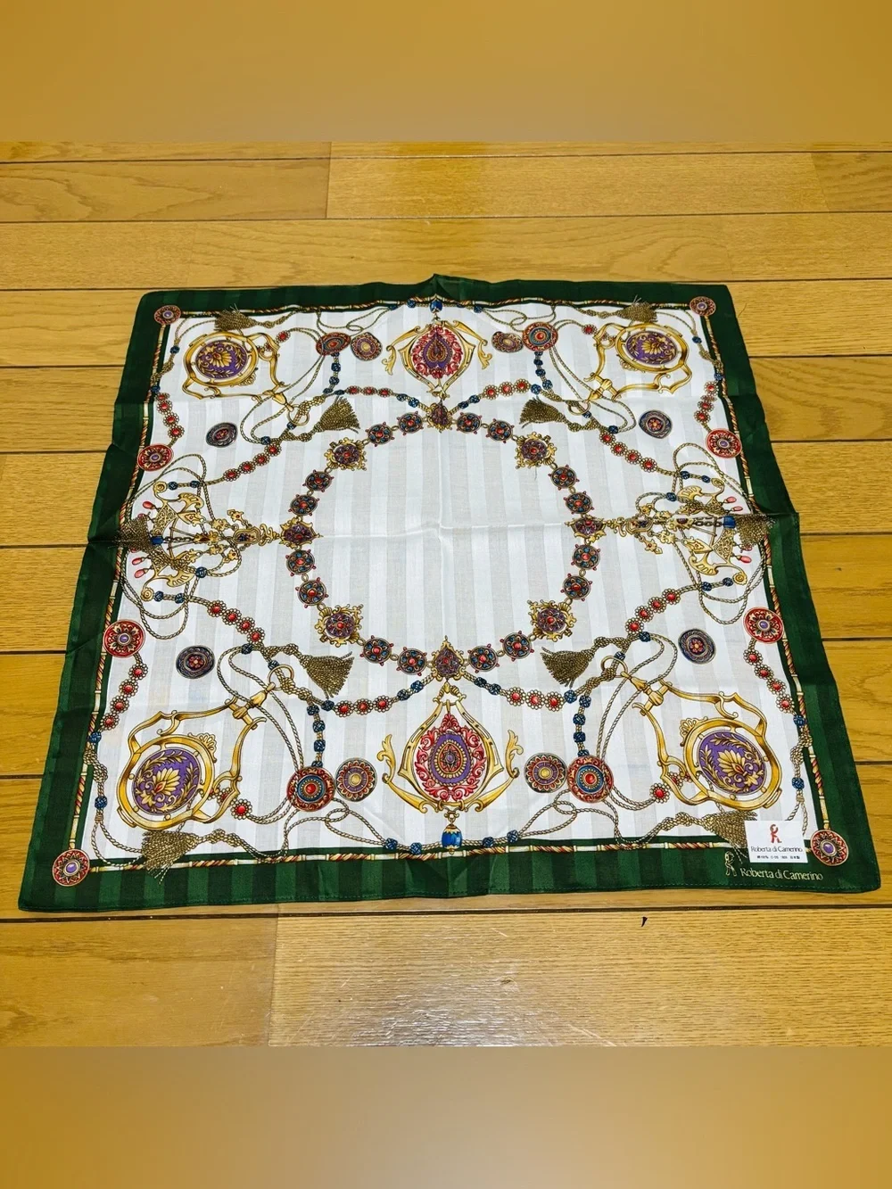 Roberta Di Camerino 100% Cotton Multicolor Handkerchief/Bandana/Scarf 45cm 18”